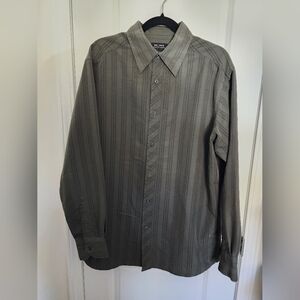 Axcess Men's Casual Olive Button Down Shirt Size L